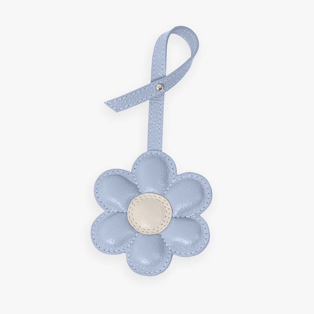 Charm Flor em Couro Legítimo | Pingente de Bolsa