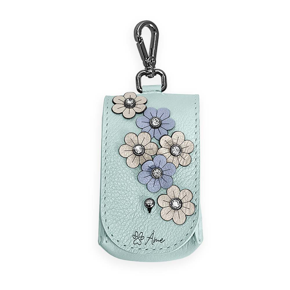 Porta Saquinhos Higiênicos de Couro com Flores | Prímula