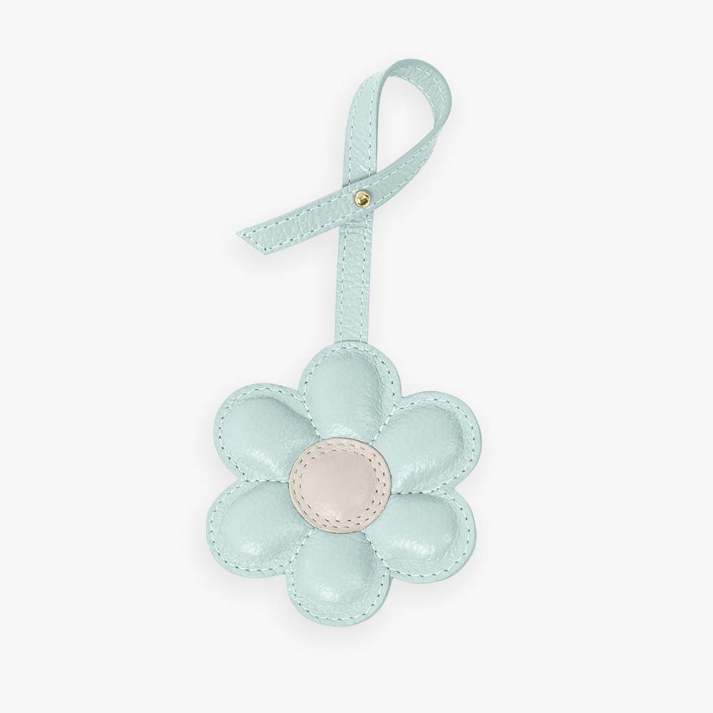 Charm Flor em Couro Legítimo | Pingente de Bolsa