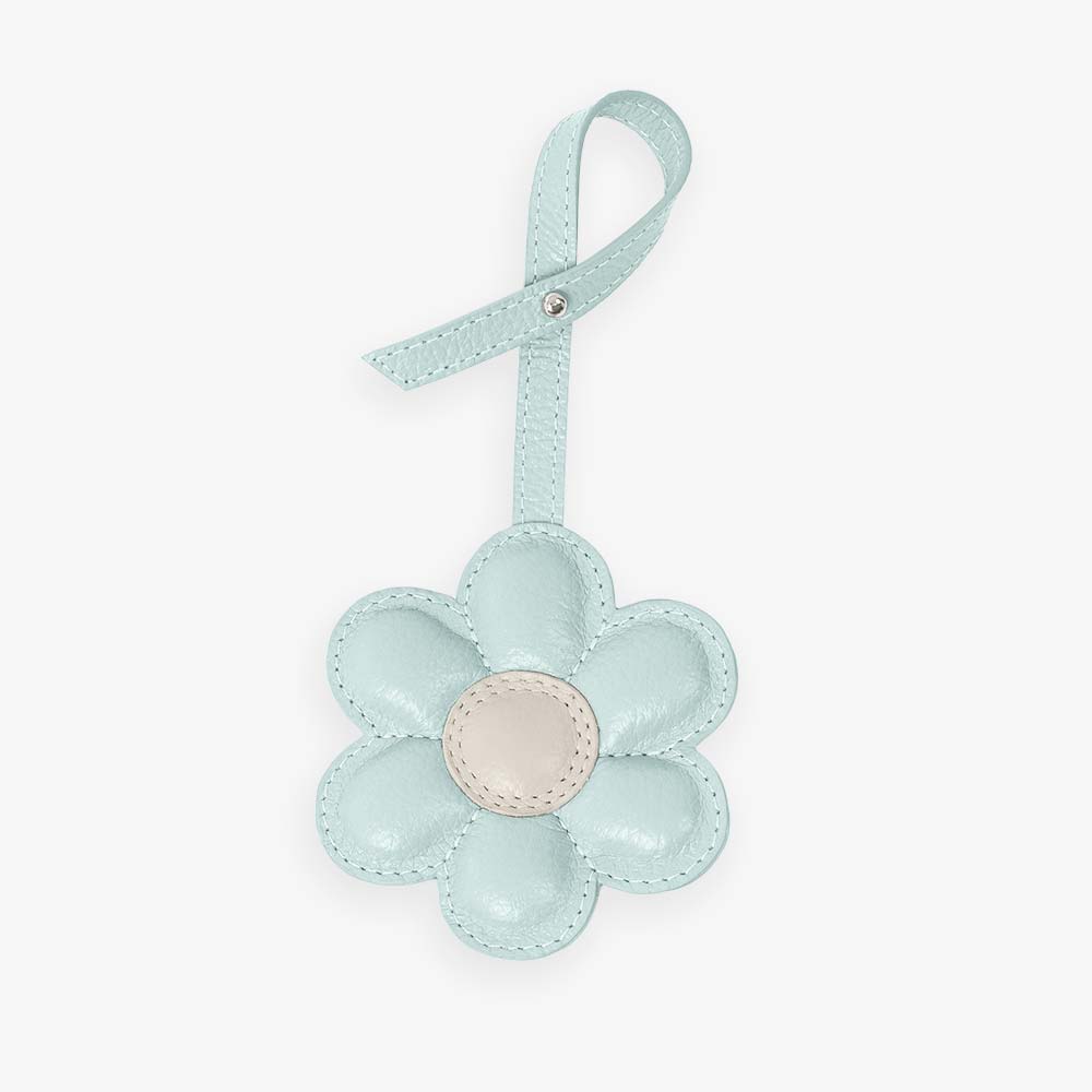 Charm Flor em Couro Legítimo | Pingente de Bolsa