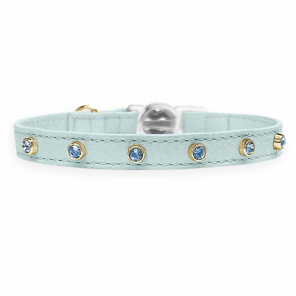 Coleira para Gato em Couro com Strass | Alice
