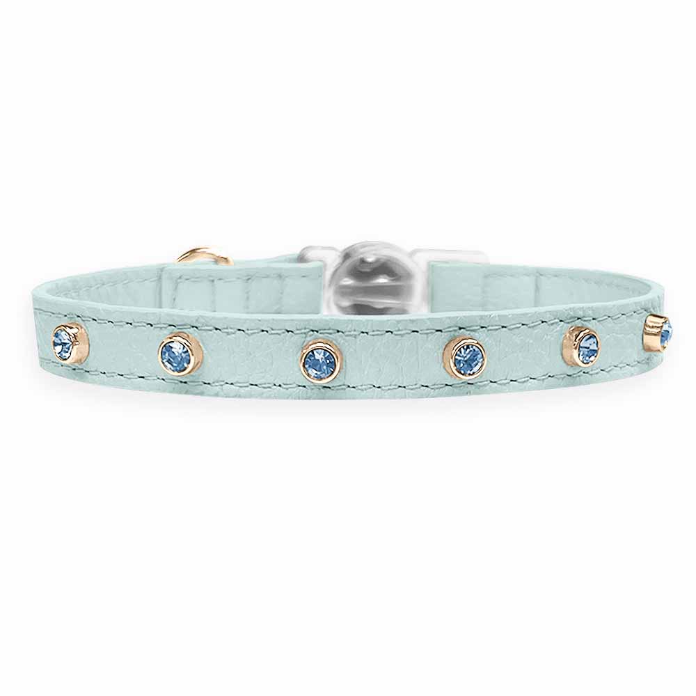 Coleira para Gato em Couro com Strass | Alice
