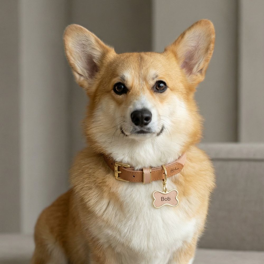 Coleira de Couro para Cachorro Bicolor | Sara