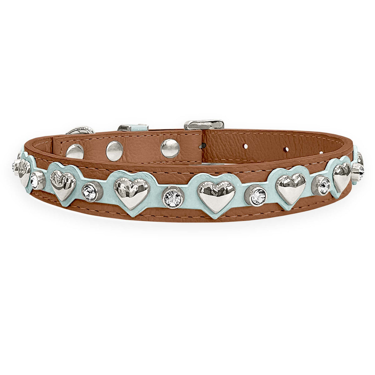 Coleira Personalizada para Cachorro com Corações | Lili