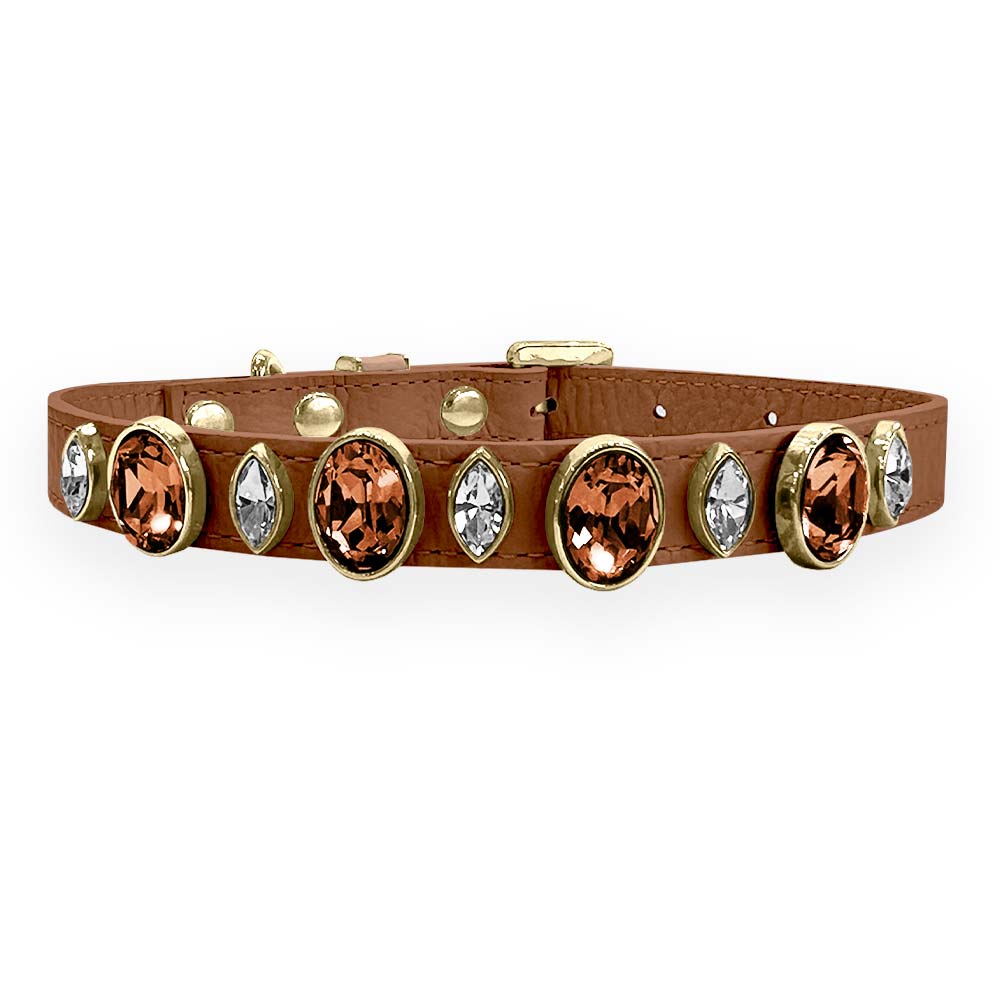 Coleira para Cachorro com Cristais de Strass | Catarina