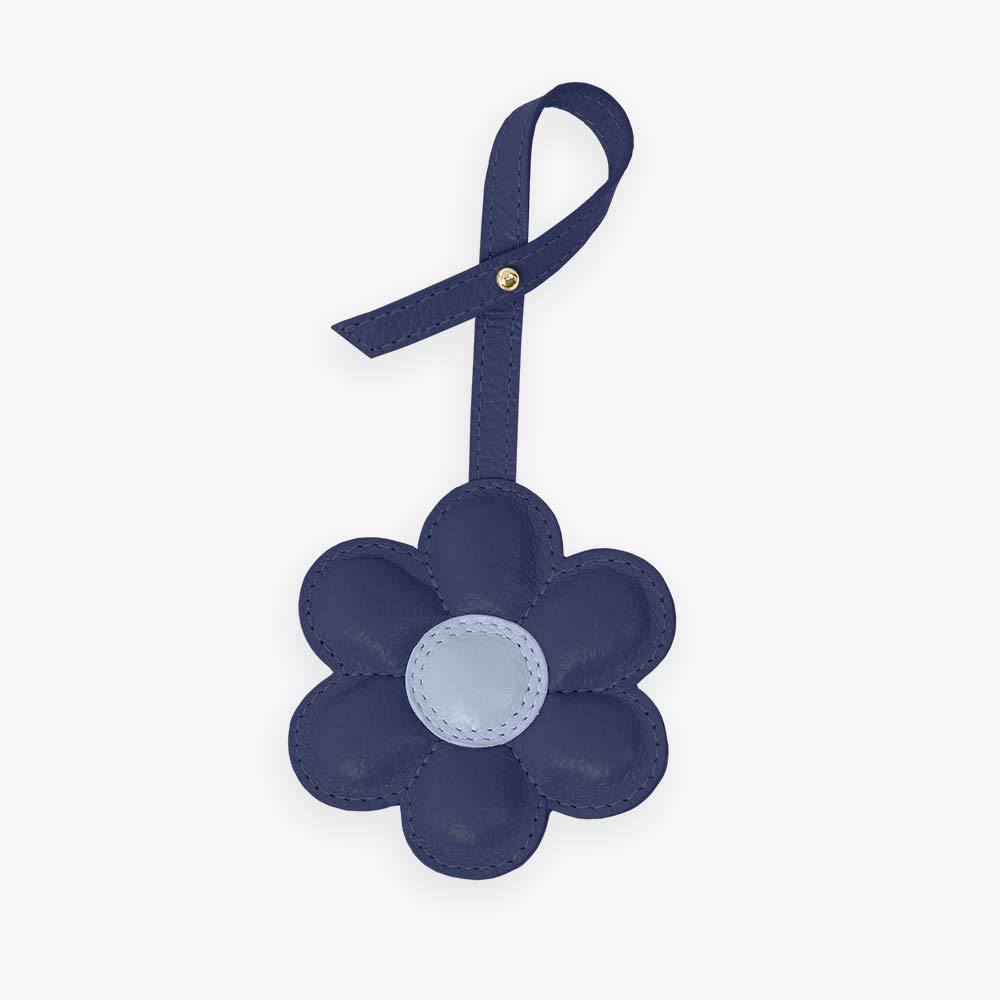 Charm Flor em Couro Legítimo | Pingente de Bolsa