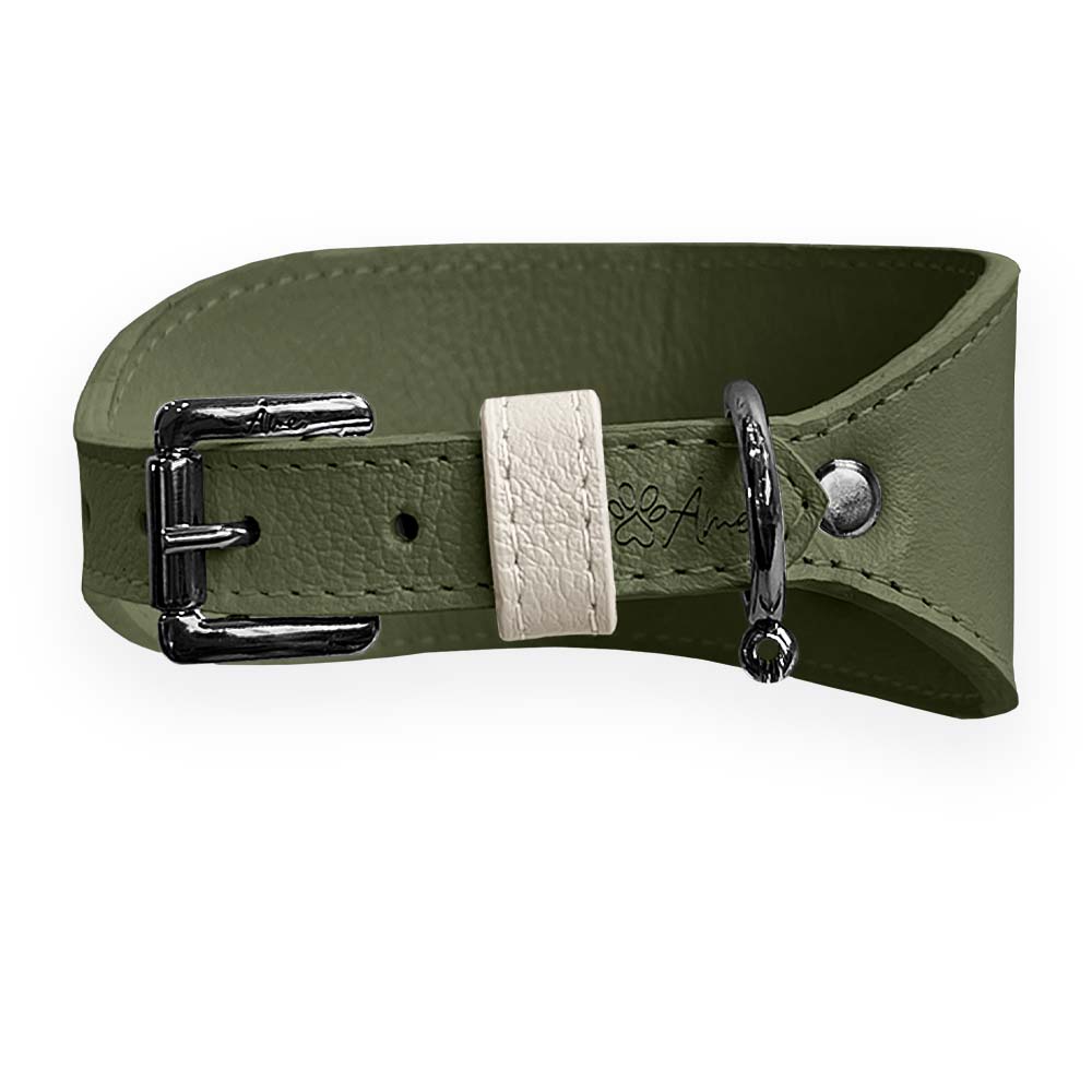 Coleira de Couro para Galgo com Design Anatômico