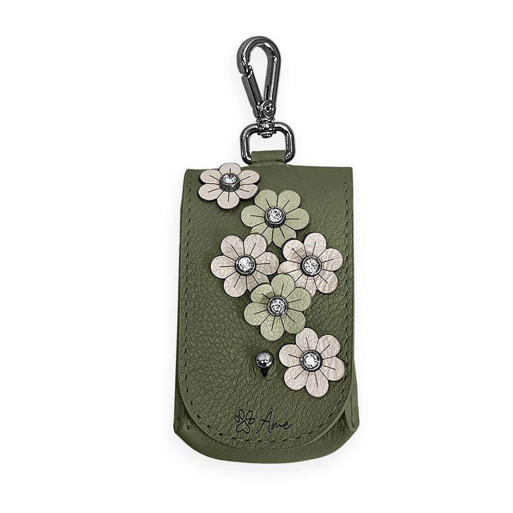 Porta Saquinhos Higiênicos de Couro com Flores | Prímula