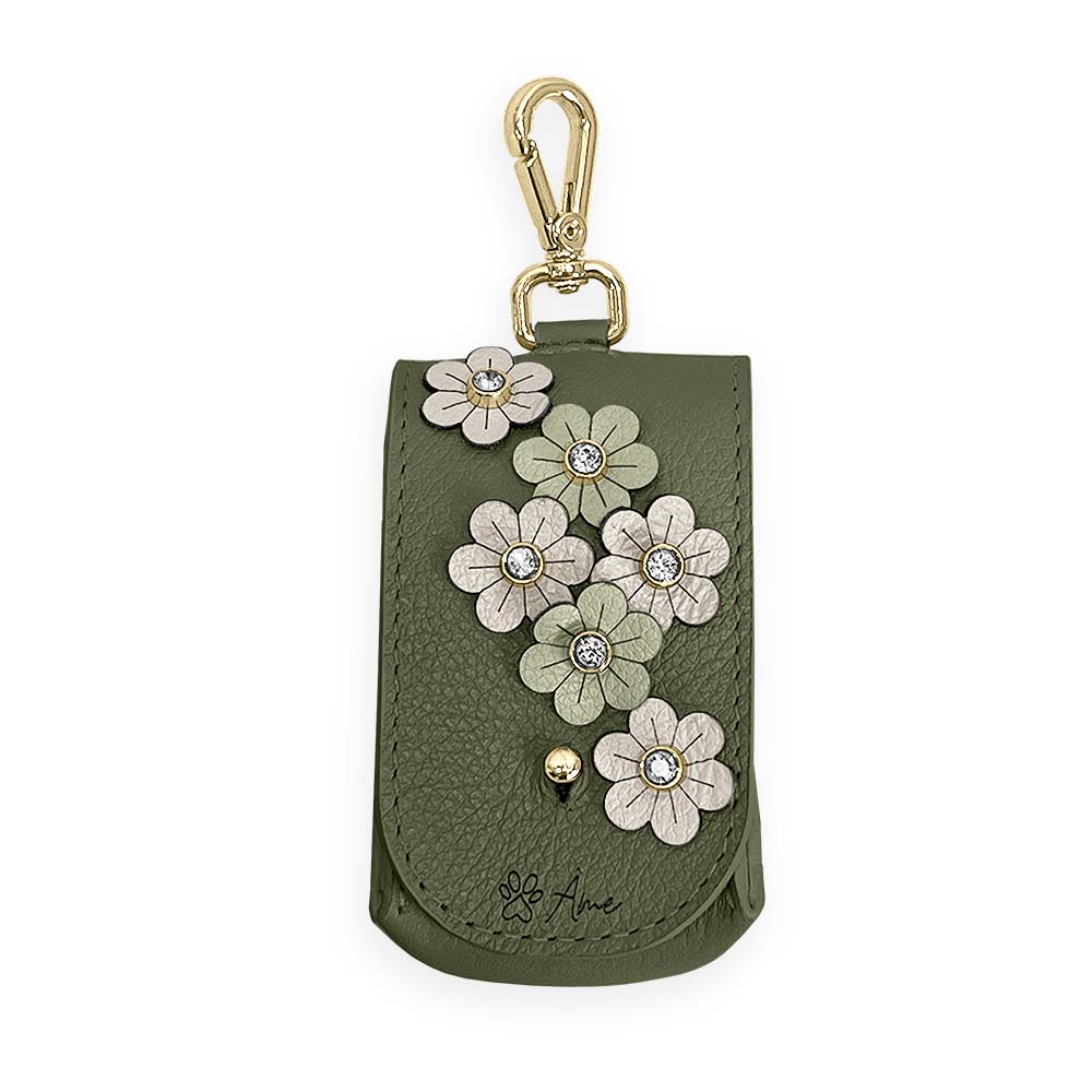 Porta Saquinhos Higiênicos de Couro com Flores | Prímula