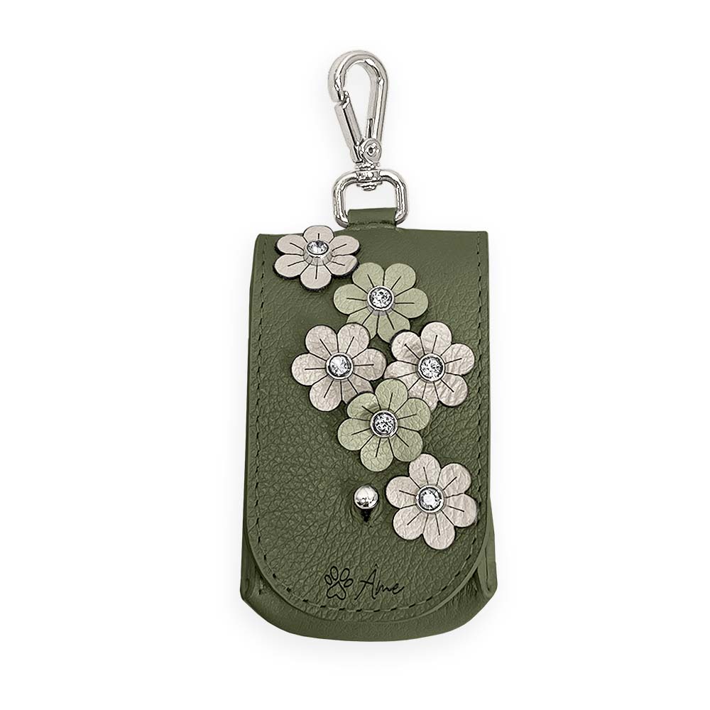 Porta Saquinhos Higiênicos de Couro com Flores | Prímula