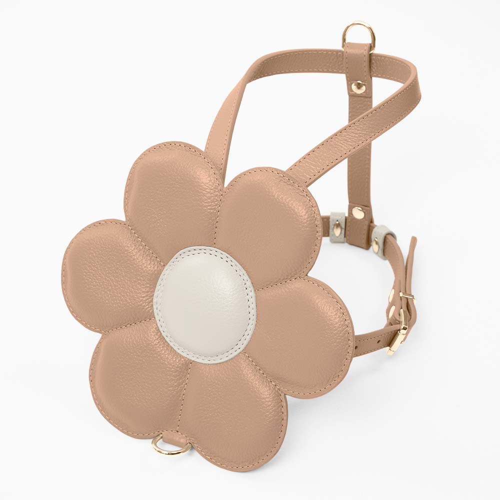 Peitoral de Couro para Cachorro com Flor | Florence