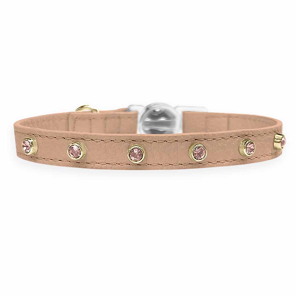 Coleira para Gato em Couro com Strass | Alice
