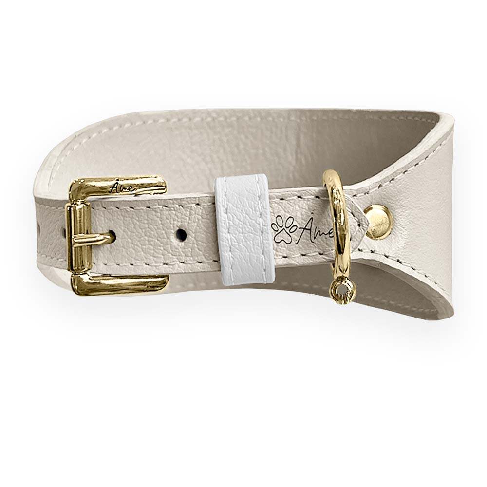 Coleira de Couro para Galgo com Design Anatômico