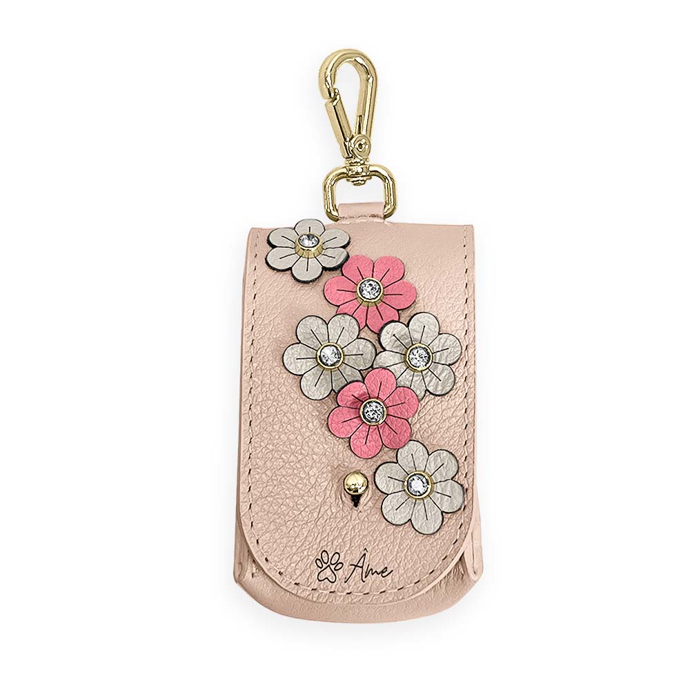 Porta Saquinhos Higiênicos de Couro com Flores | Prímula