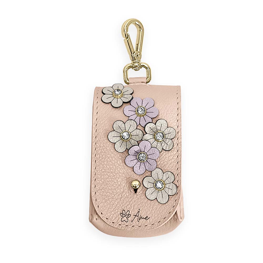 Porta Saquinhos Higiênicos de Couro com Flores | Prímula