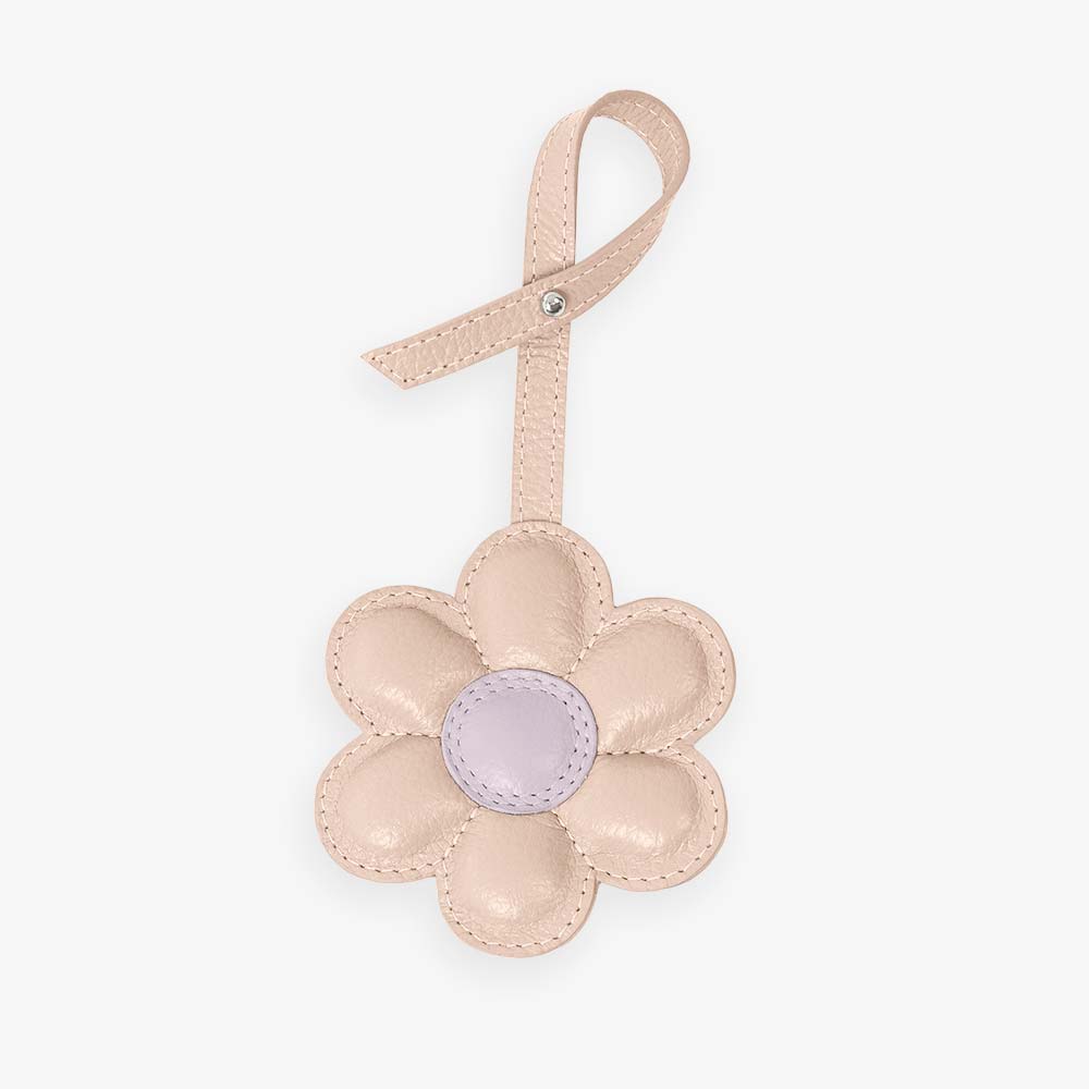 Charm Flor em Couro Legítimo | Pingente de Bolsa