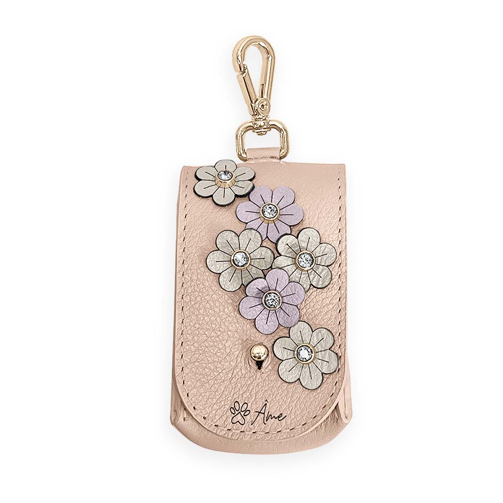 Porta Saquinhos Higiênicos de Couro com Flores | Prímula