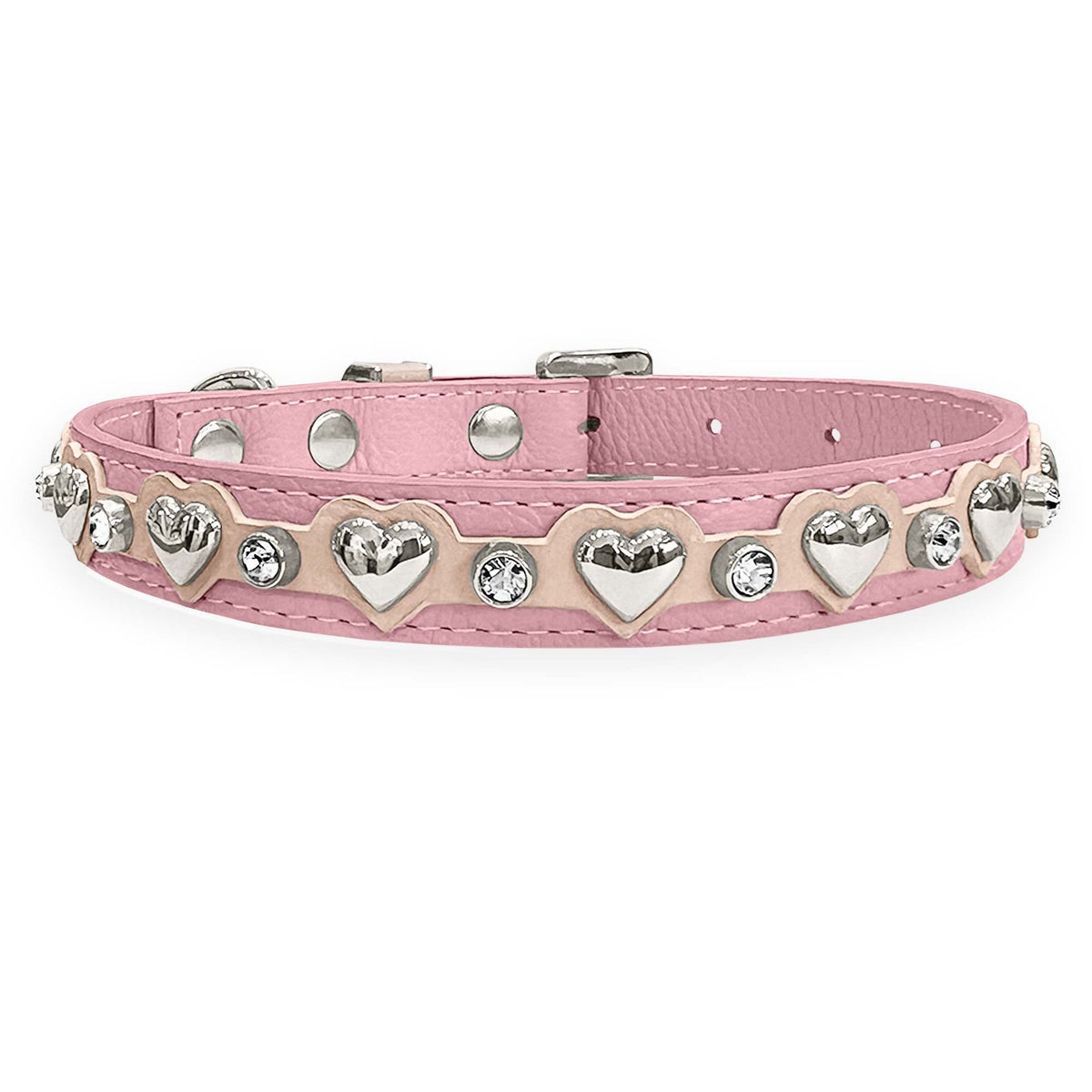 Coleira Personalizada para Cachorro com Corações | Lili