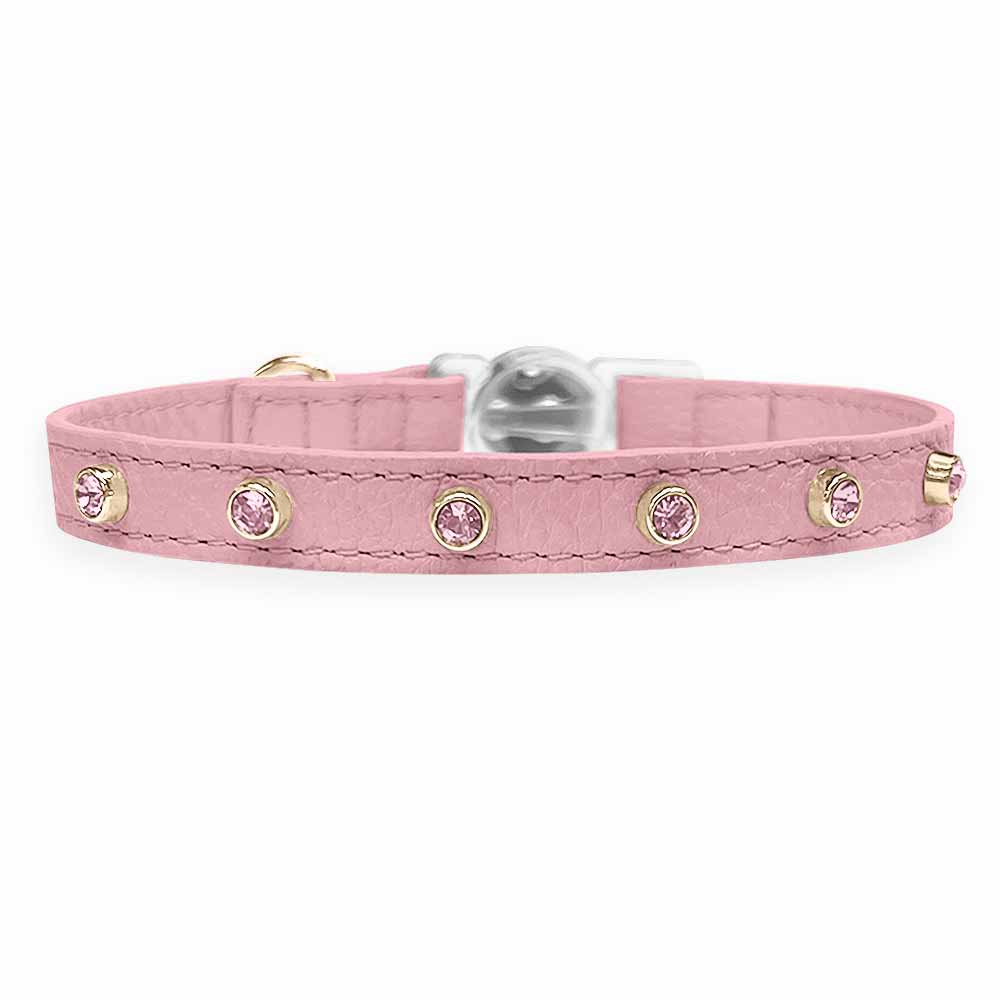 Coleira para Gato em Couro com Strass | Alice