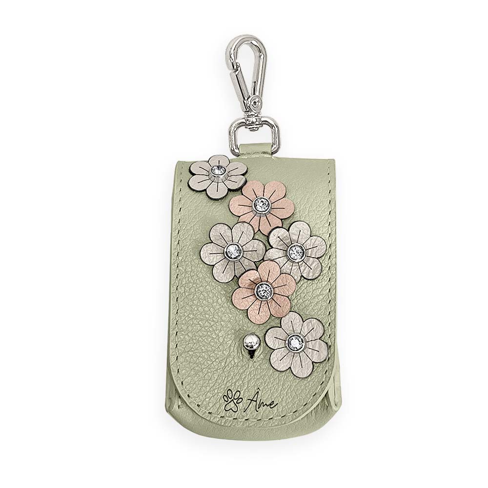 Porta Saquinhos Higiênicos de Couro com Flores | Prímula