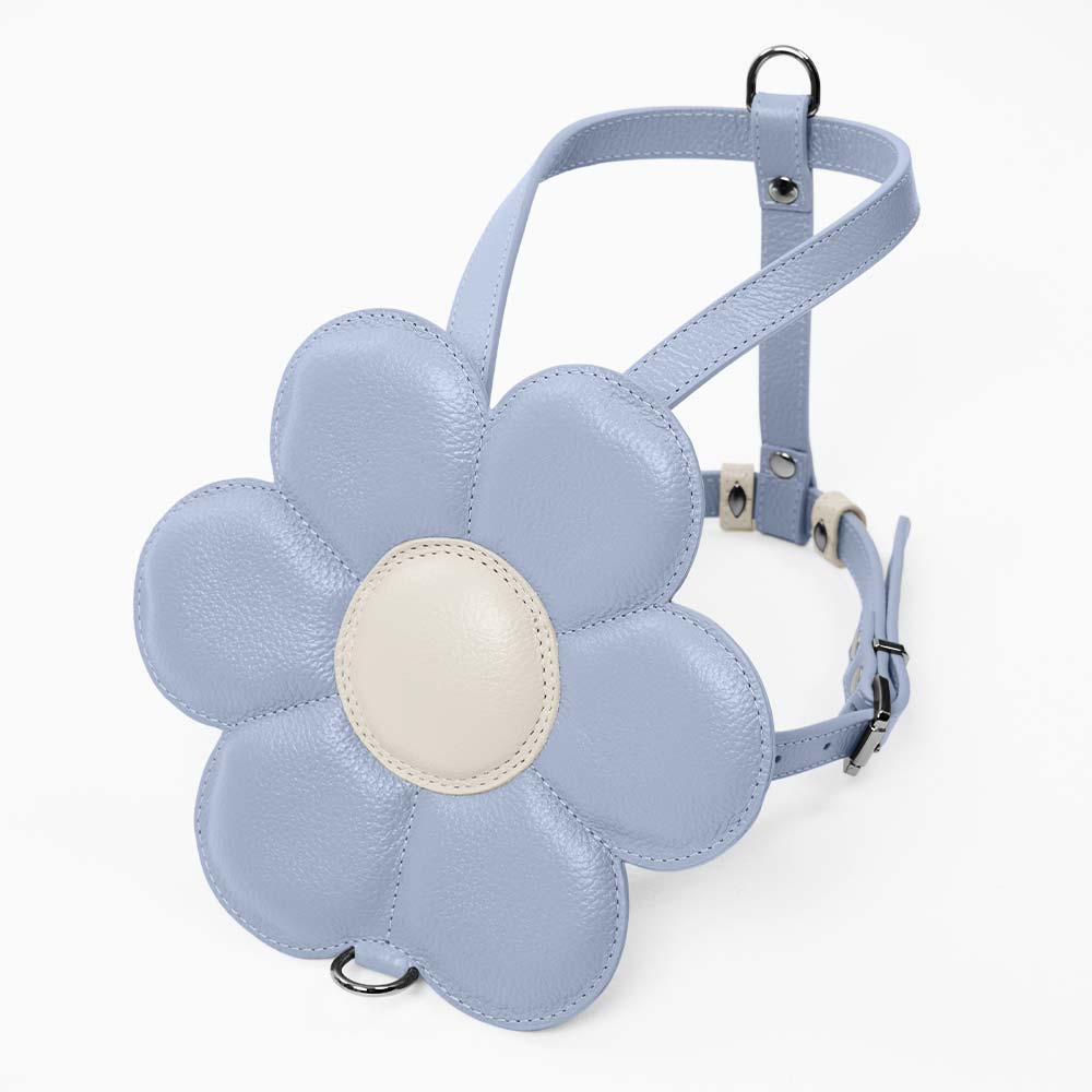 Peitoral de Couro para Cachorro com Flor | Florence