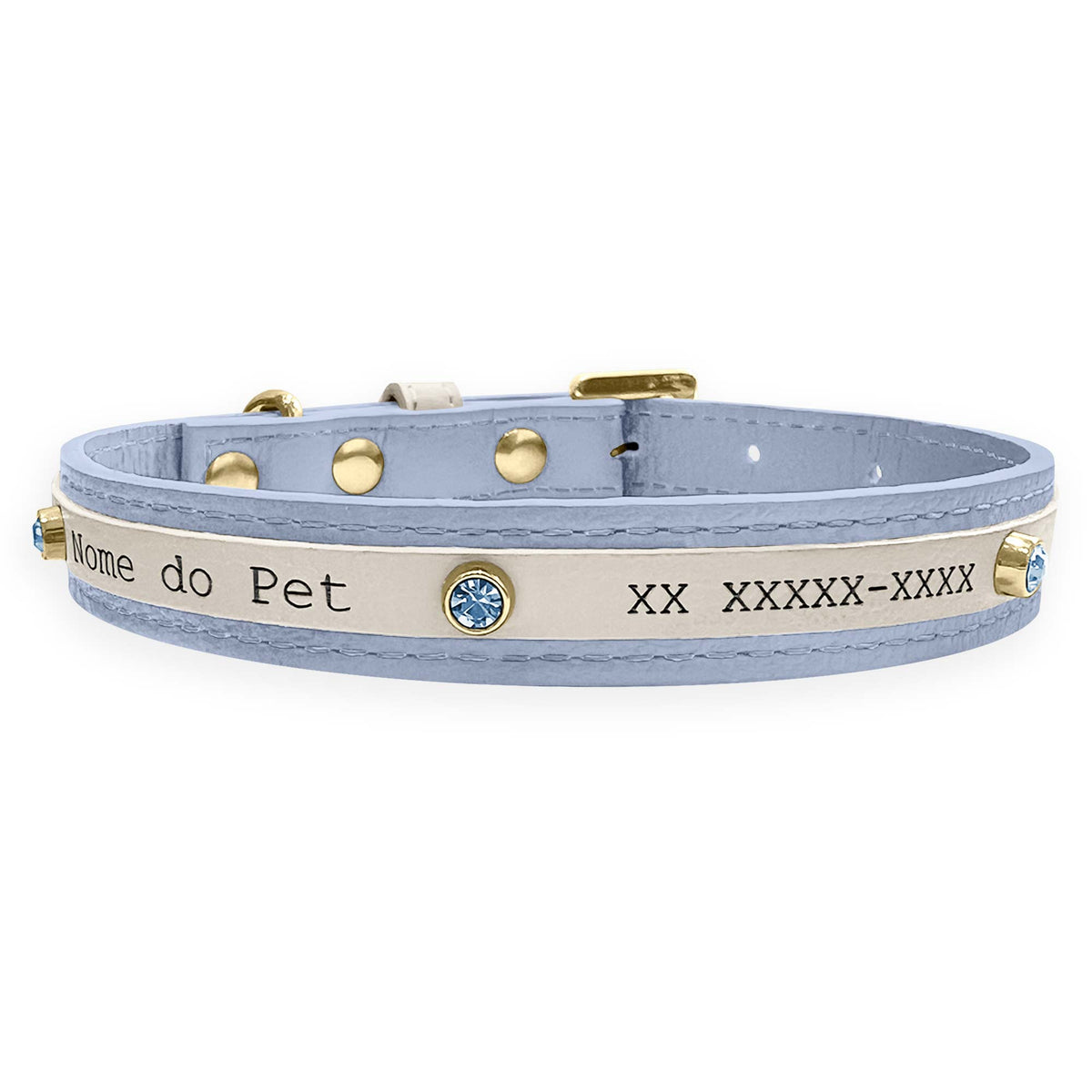 Coleira Personalizada para Cachorro com Strass | Aloha