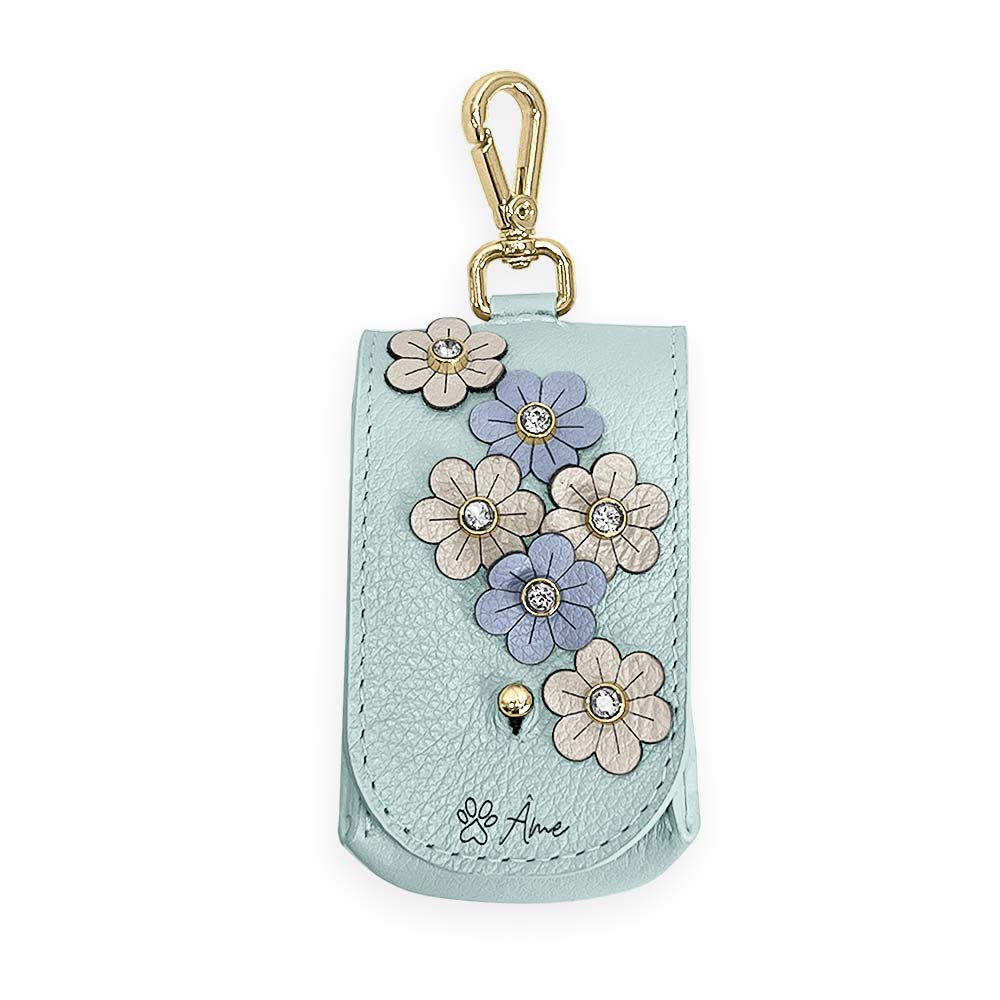 Porta Saquinhos Higiênicos de Couro com Flores | Prímula