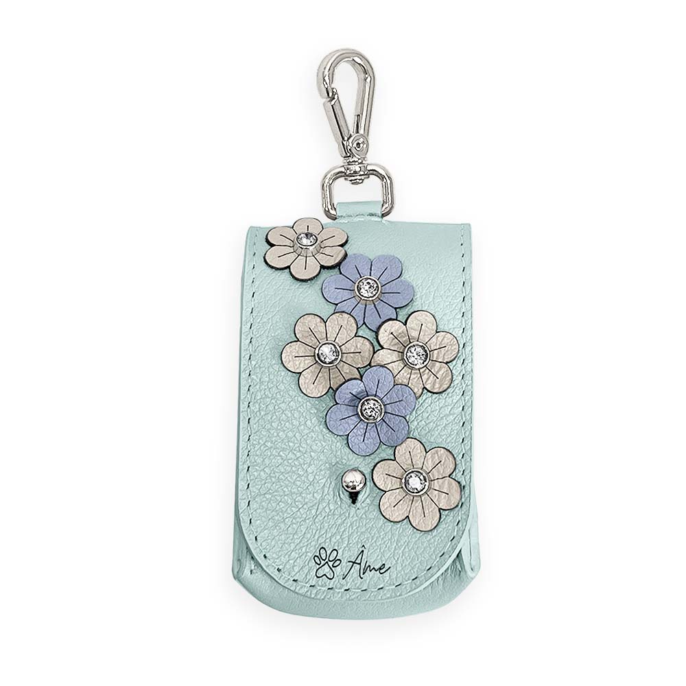 Porta Saquinhos Higiênicos de Couro com Flores | Prímula