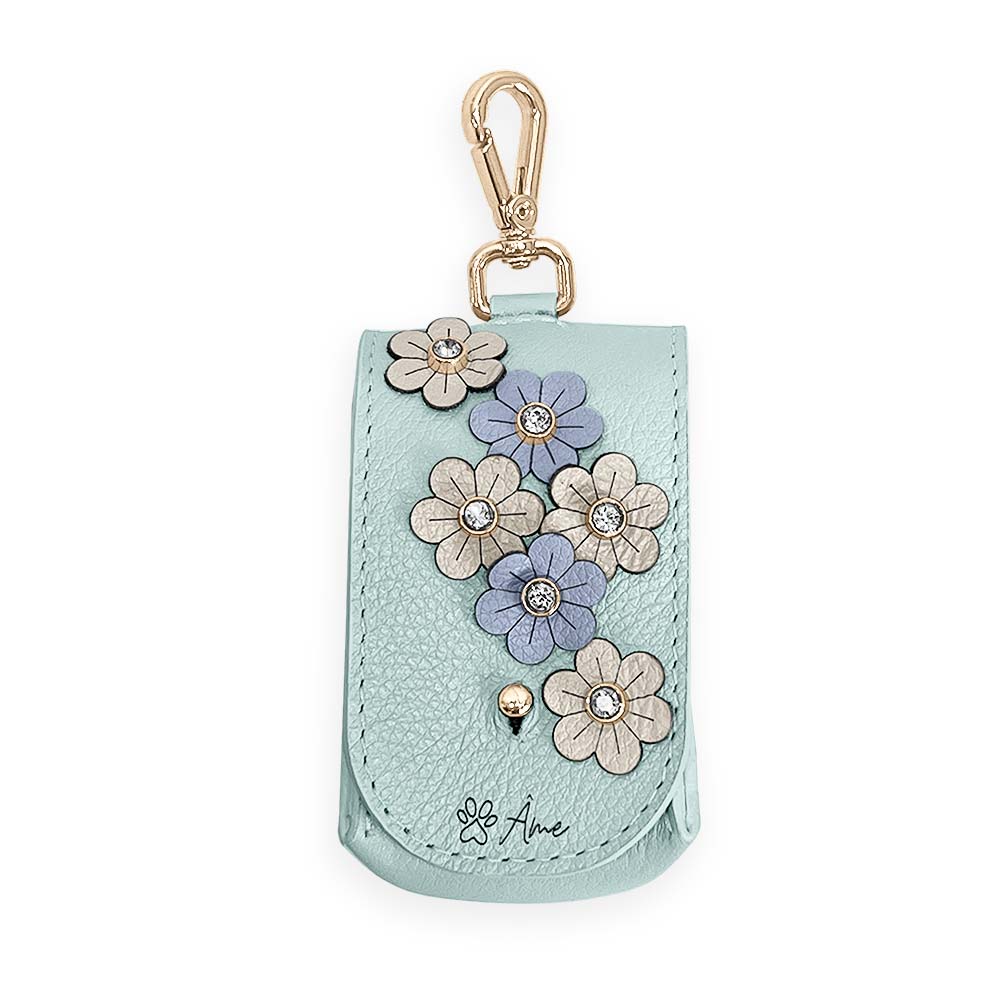 Porta Saquinhos Higiênicos de Couro com Flores | Prímula