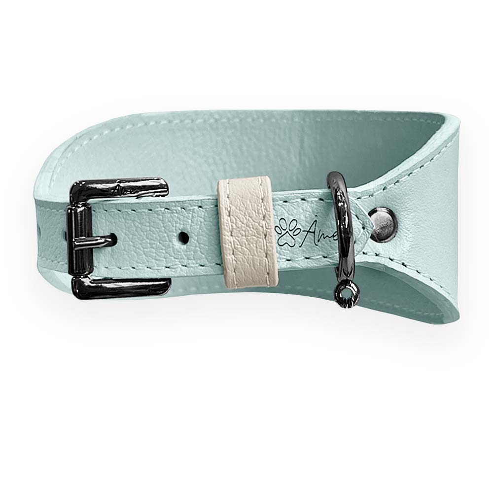Coleira de Couro para Galgo com Design Anatômico