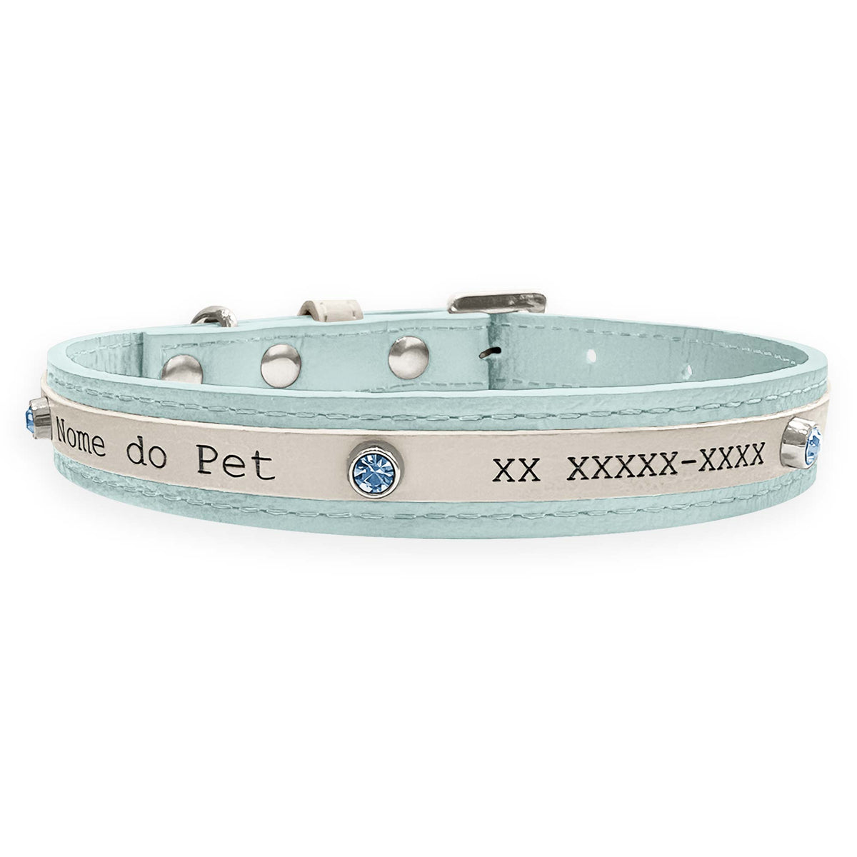 Coleira Personalizada para Cachorro com Strass | Aloha