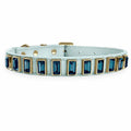 Azul Bebê com Off White e pedras Denim Blue