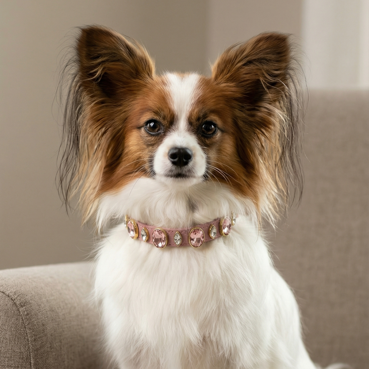 Coleira para Cachorro com Cristais de Strass | Catarina
