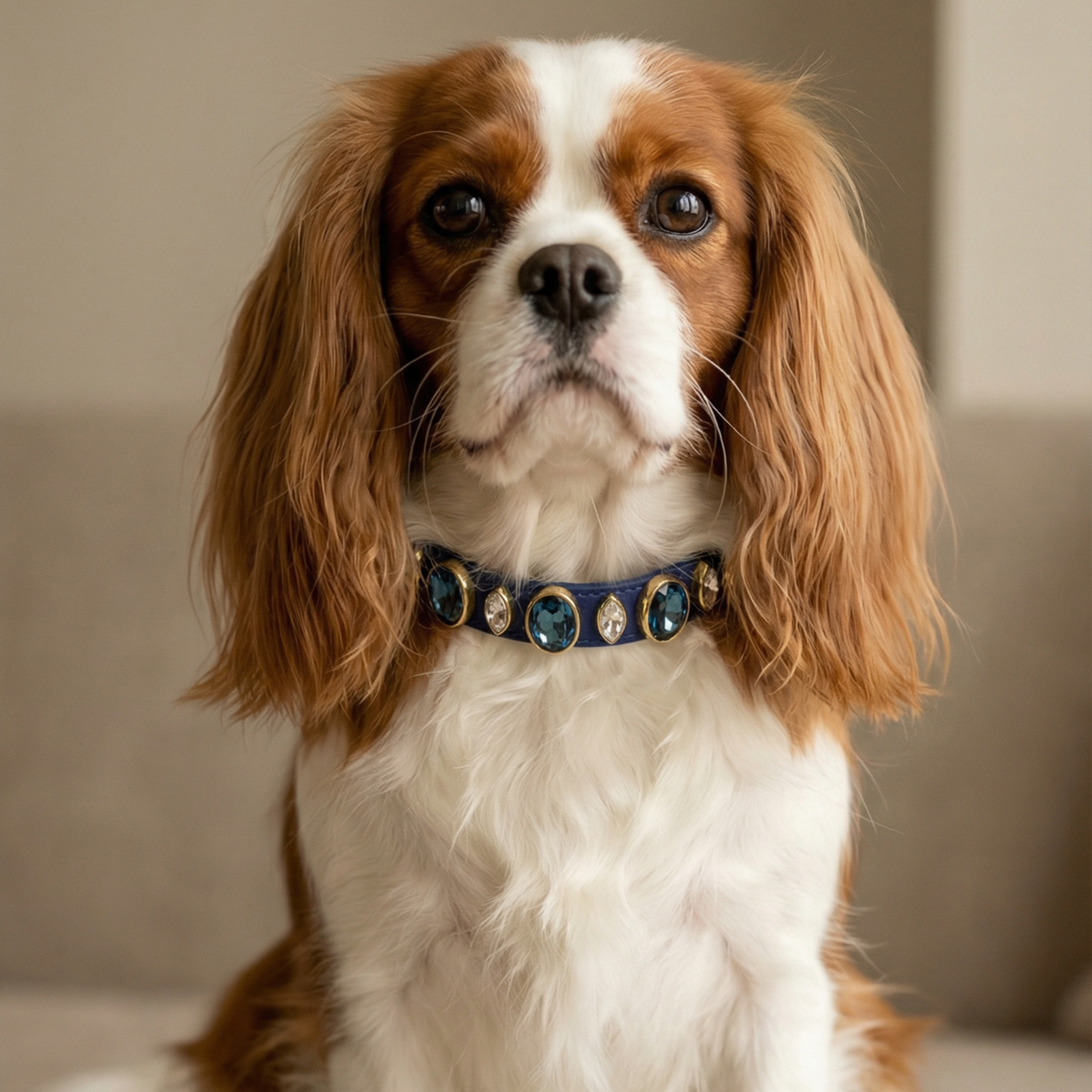 Coleira para Cachorro com Cristais de Strass | Catarina