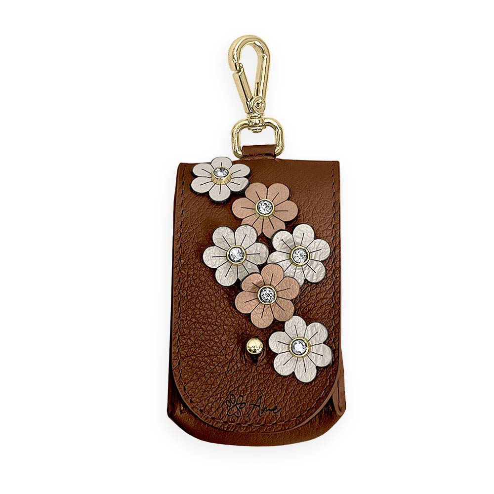 Porta Saquinhos Higiênicos de Couro com Flores | Prímula