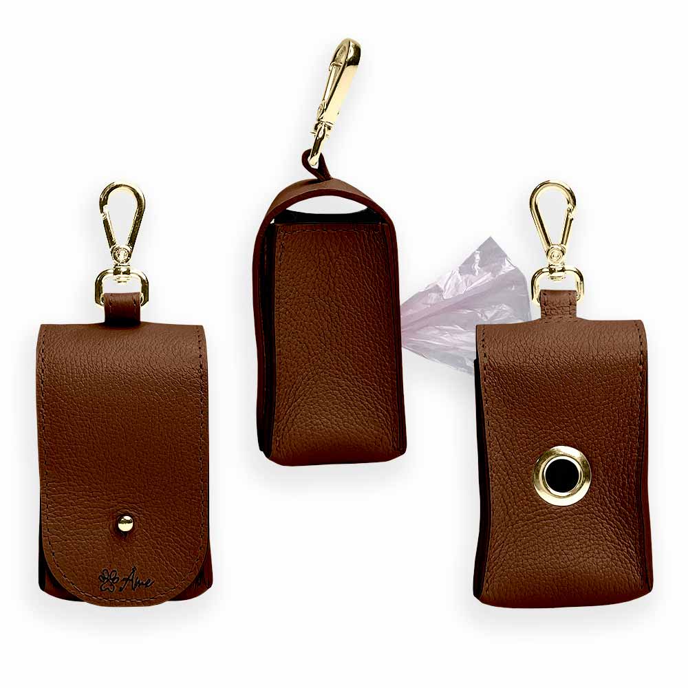 Porta Saquinhos Higiênicos de Couro para Cachorro