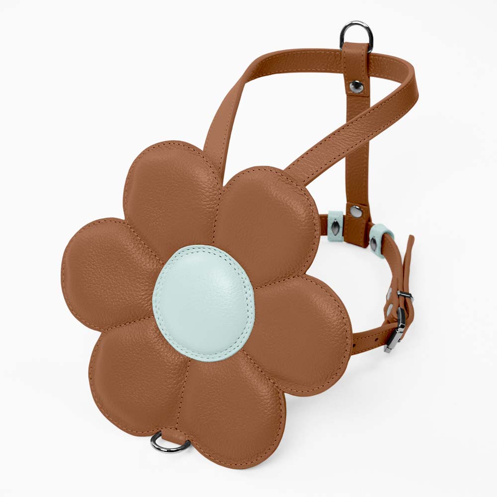 Peitoral de Couro para Cachorro com Flor | Florence