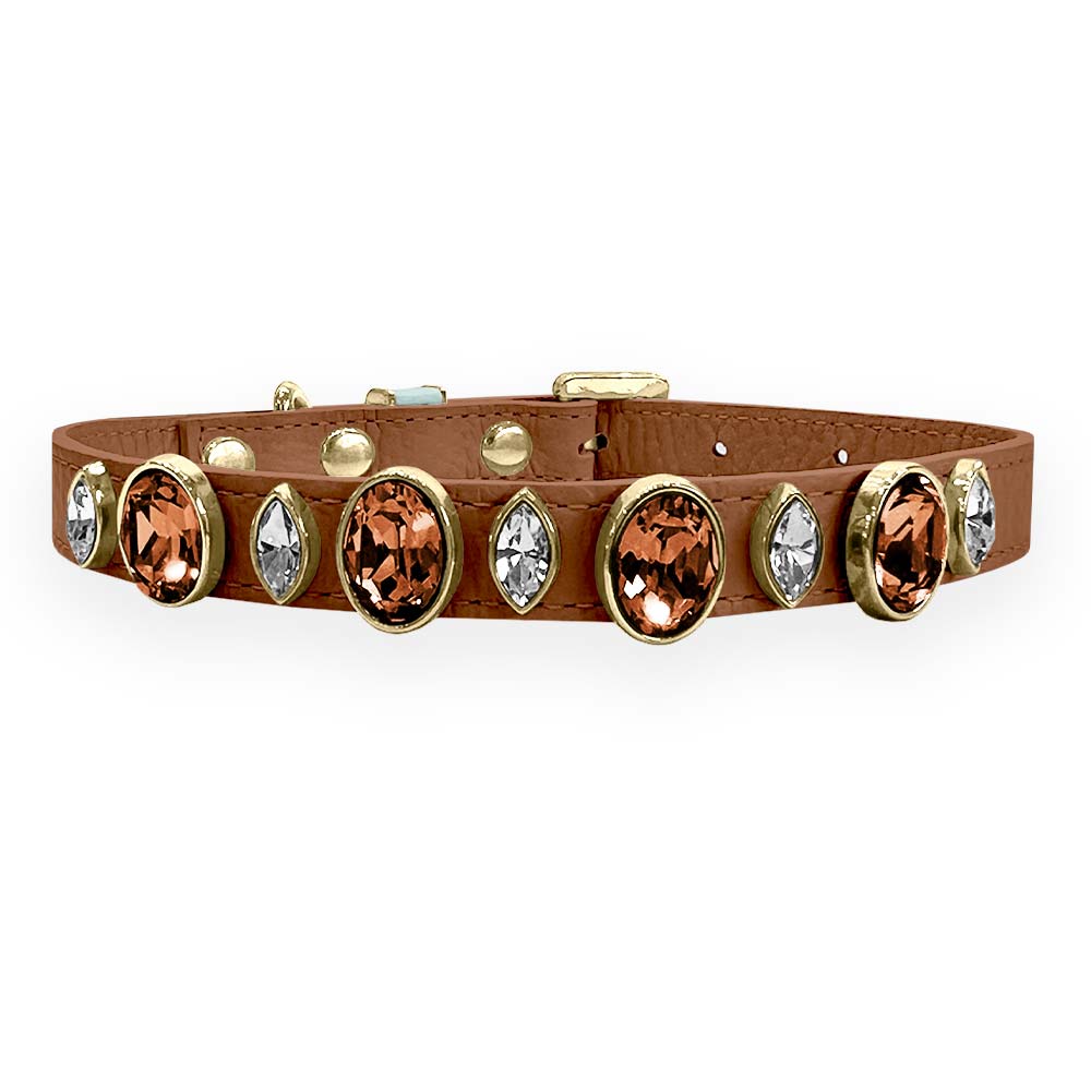 Coleira para Cachorro com Cristais de Strass | Catarina
