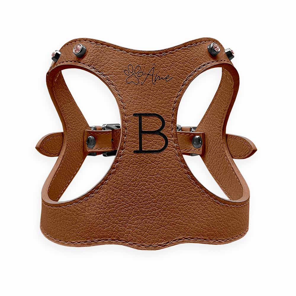 Peitoral de Couro para Cachorro Personalizado | Brownie