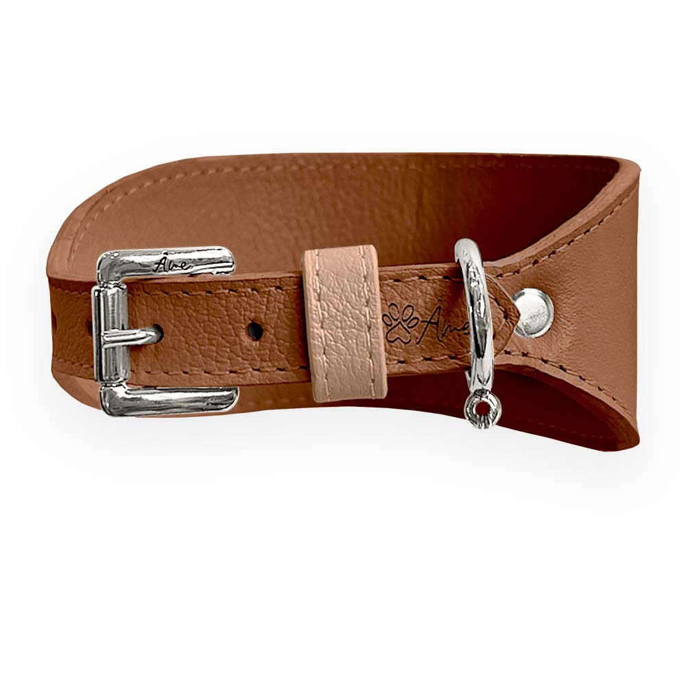 Coleira de Couro para Galgo com Design Anatômico
