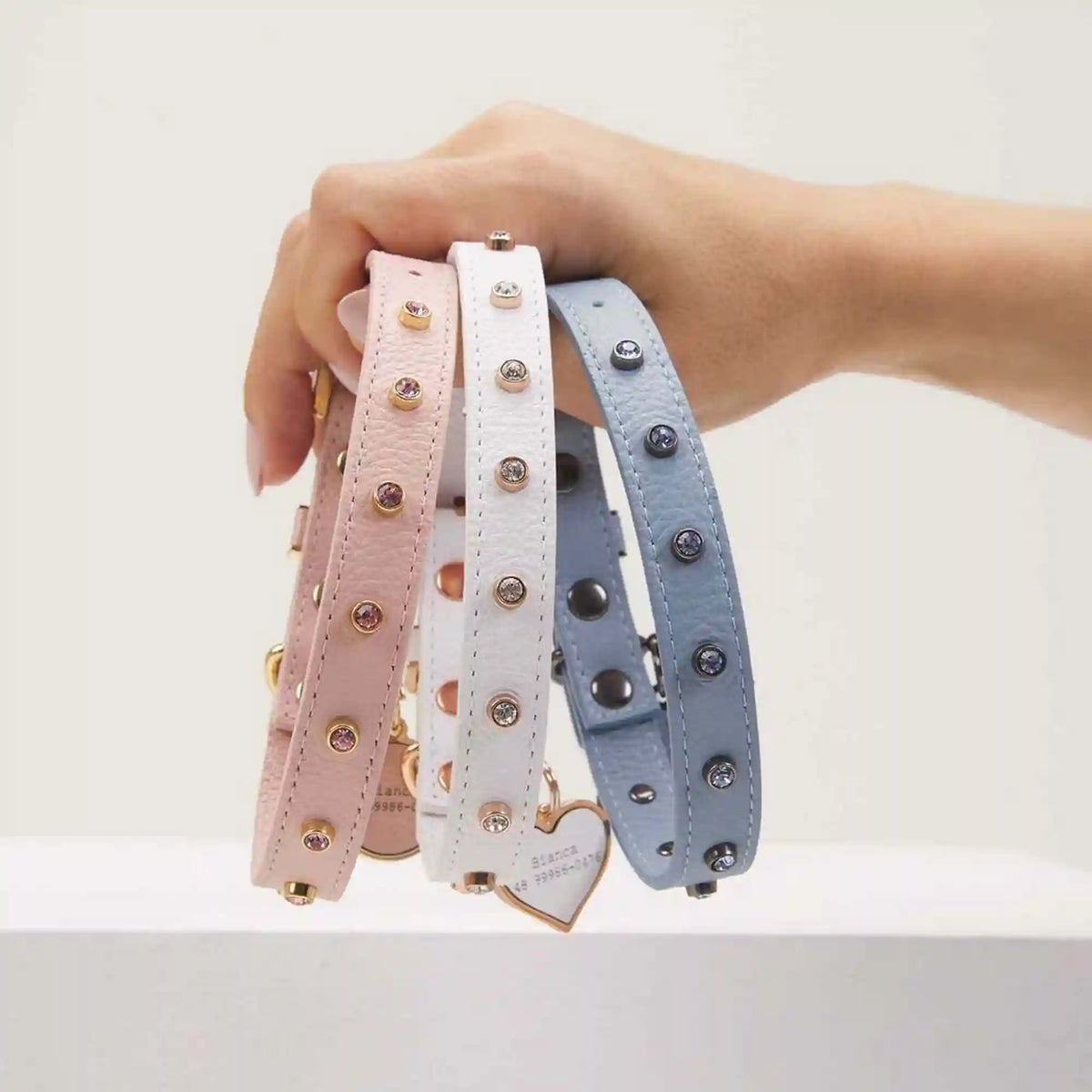 Coleira Personalizada para Cachorro com Strass | Alice