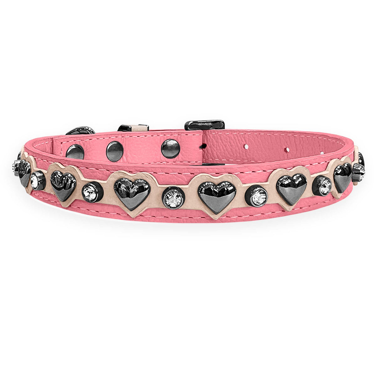 Coleira Personalizada para Cachorro com Corações | Lili