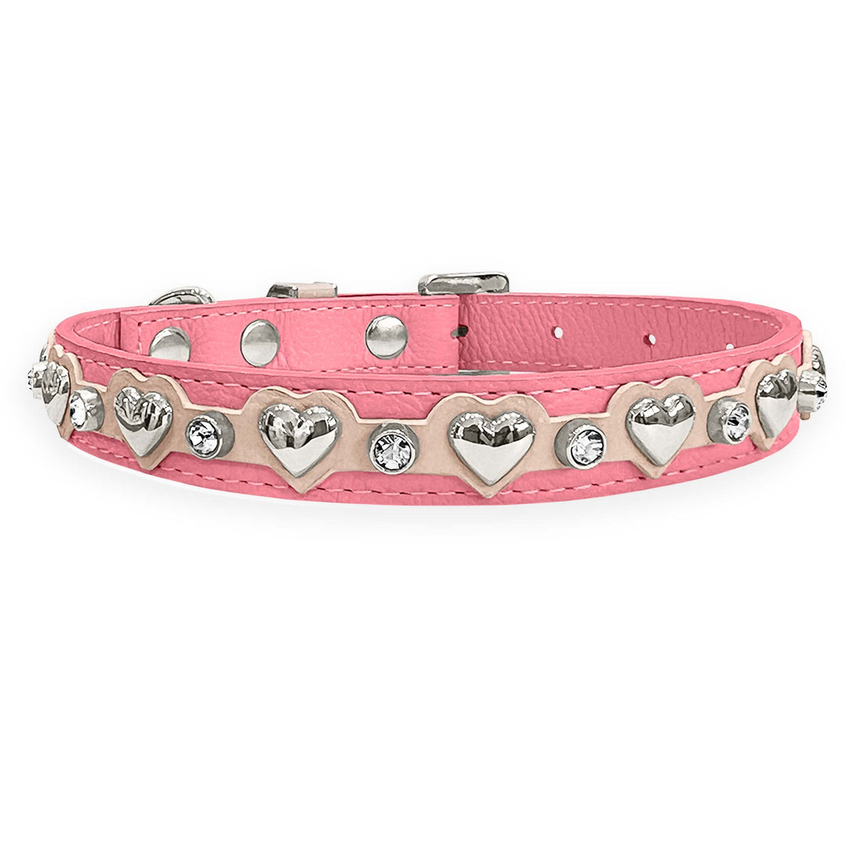 Coleira Personalizada para Cachorro com Corações | Lili