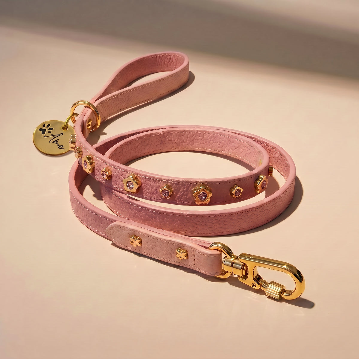 Guia de Couro para Cachorro com Flores | Kylie
