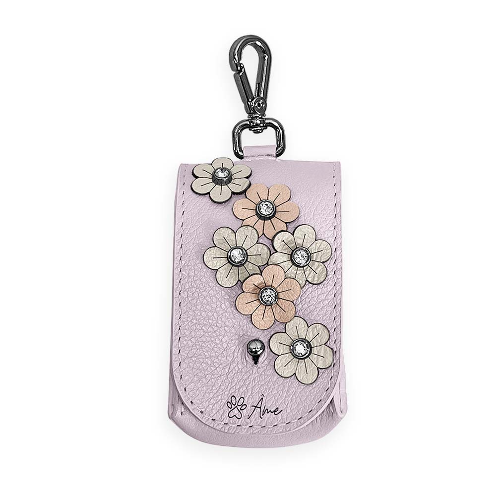 Porta Saquinhos Higiênicos de Couro com Flores | Prímula