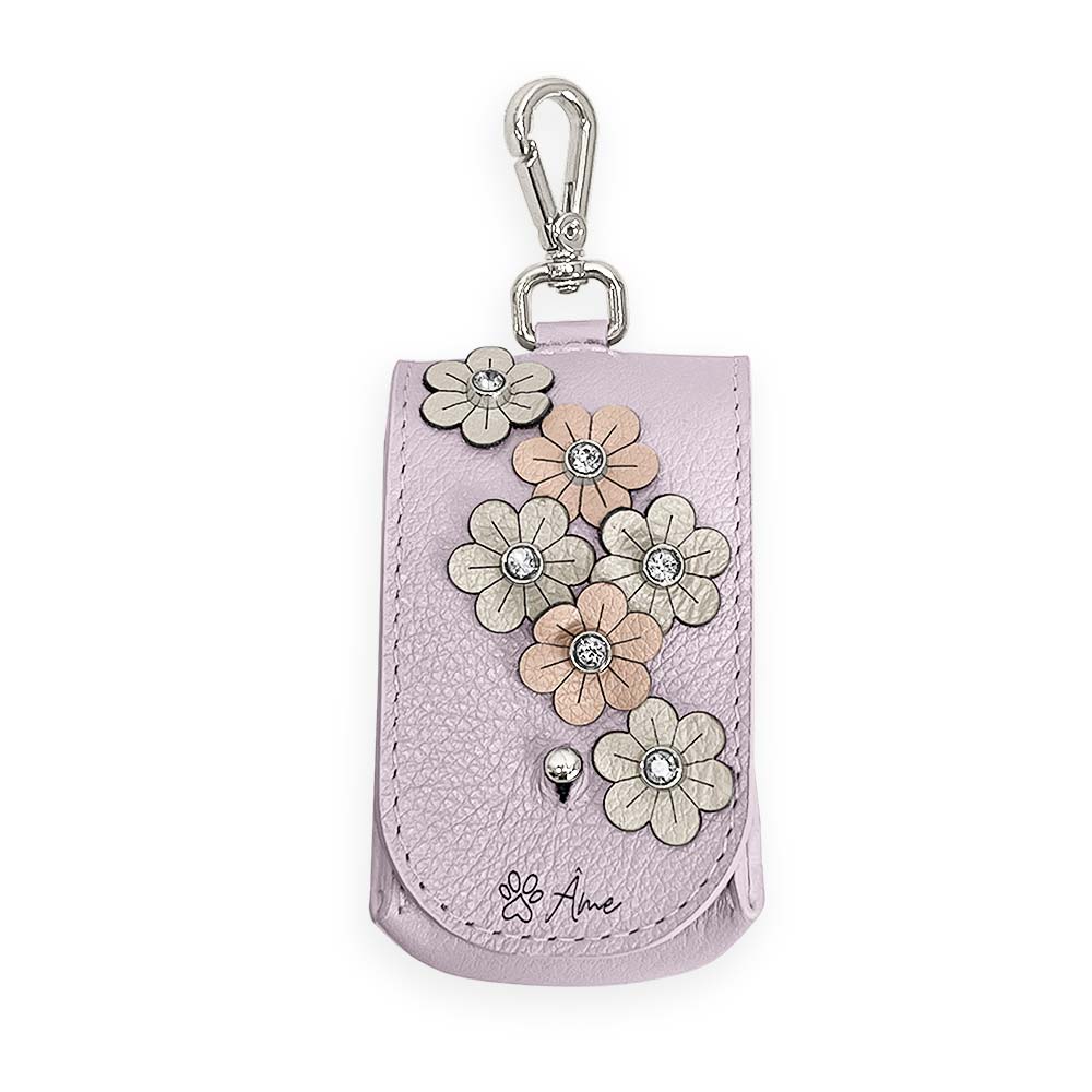 Porta Saquinhos Higiênicos de Couro com Flores | Prímula