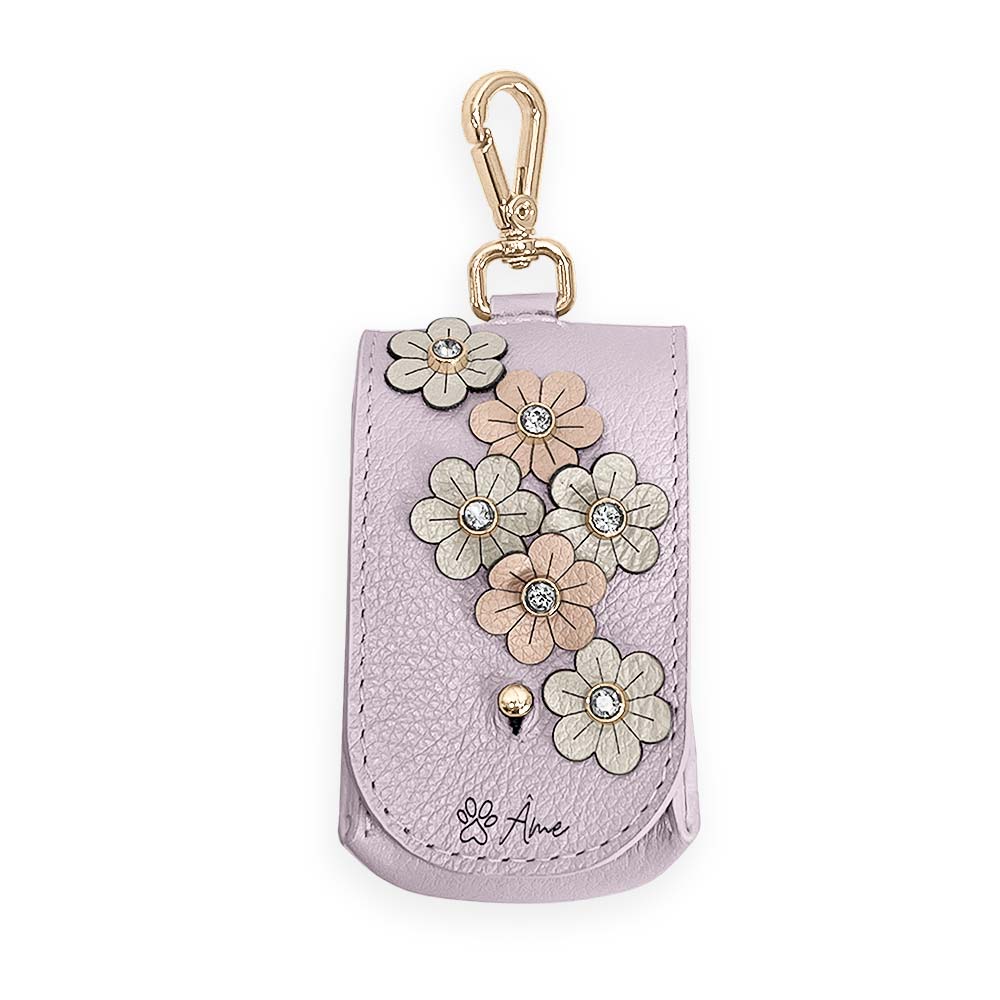 Porta Saquinhos Higiênicos de Couro com Flores | Prímula