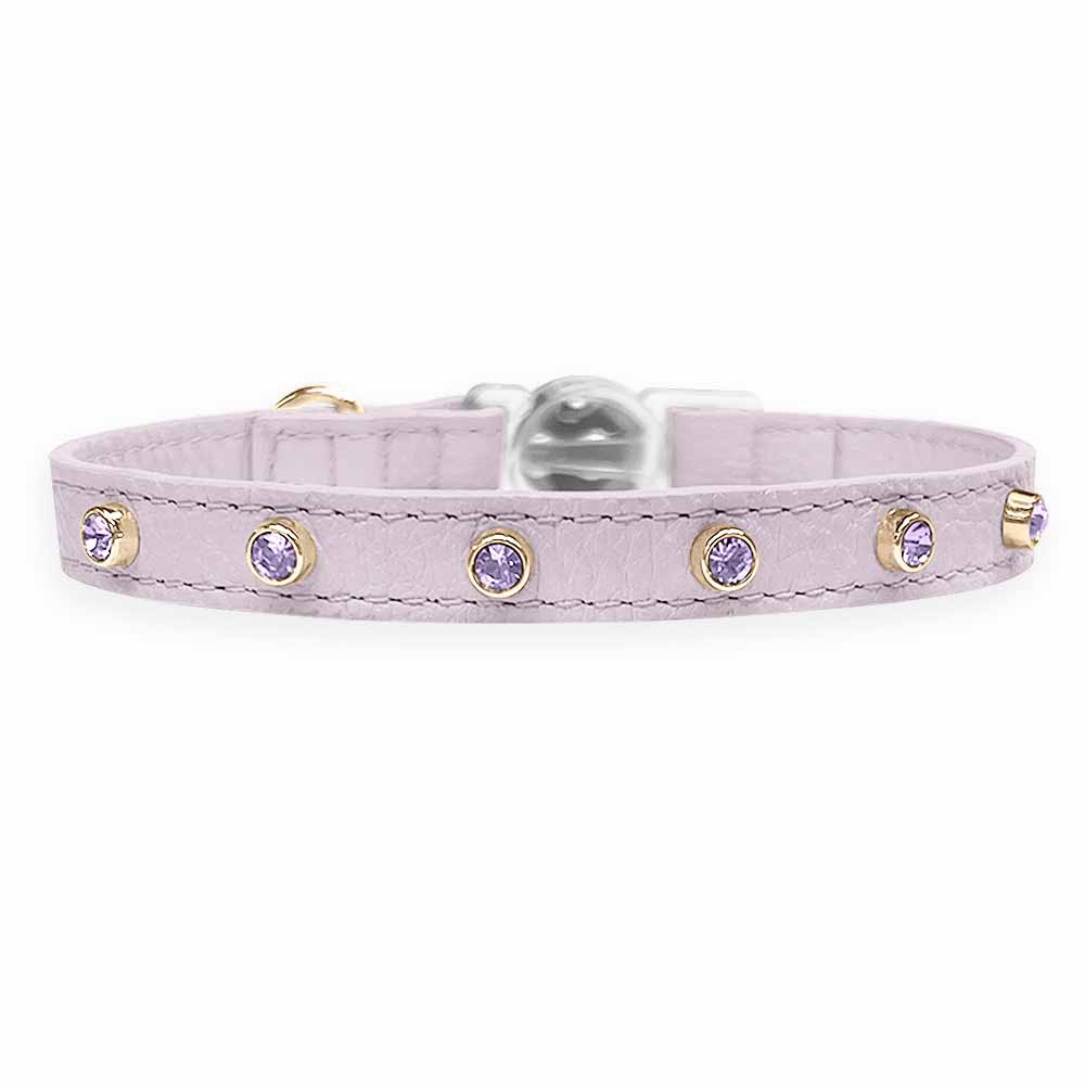 Coleira para Gato em Couro com Strass | Alice