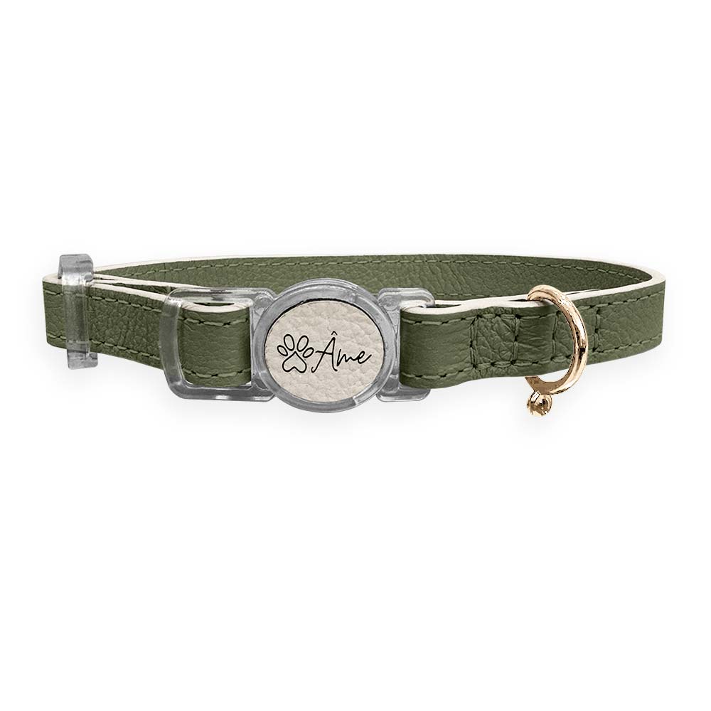 Coleira para Gato em Couro com Fecho Anti-Pânico | Luna