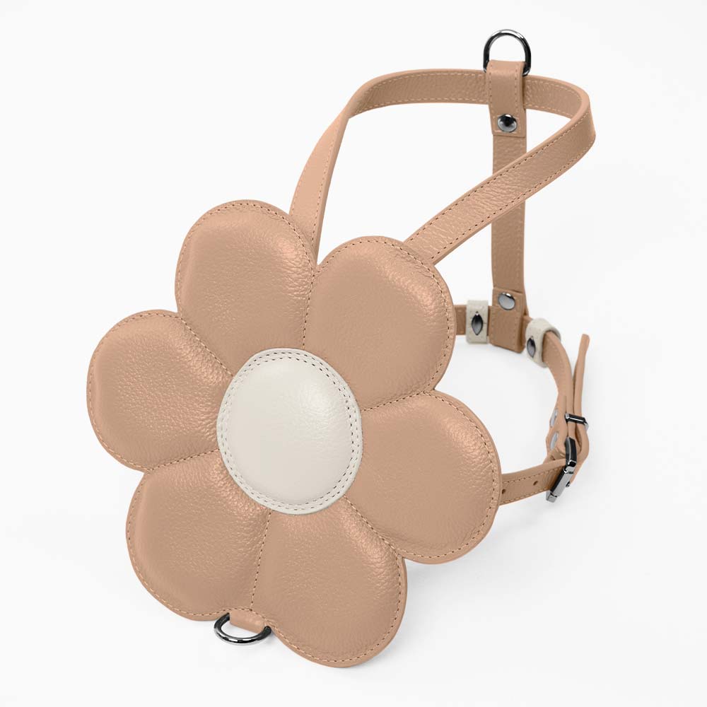 Peitoral de Couro para Cachorro com Flor | Florence